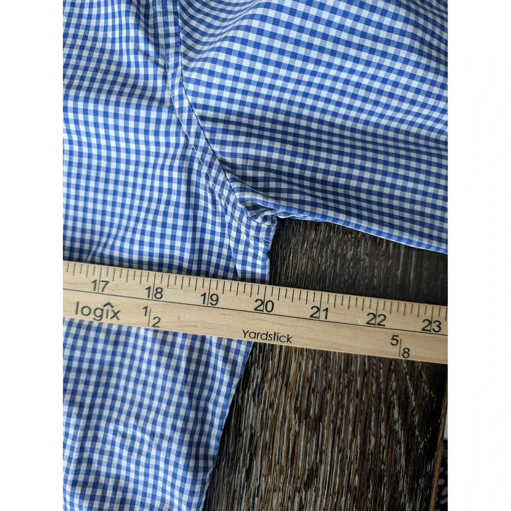 Banana‎ Republic Shirt Mens Medium Blue Check Long Sleeve Button-Up Slim Fit